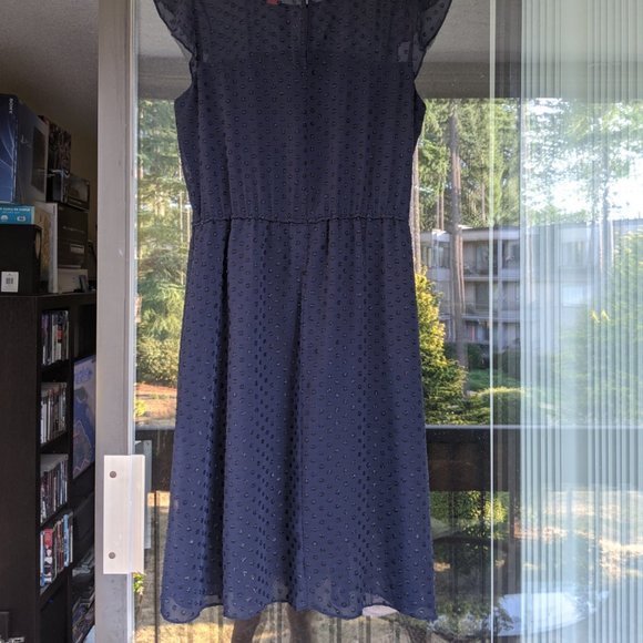 Navy Polka Dot Dress - Picture 3 of 5